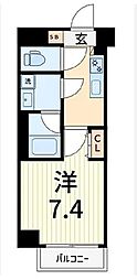 クレヴィスタ高砂II 1Kの間取図画像