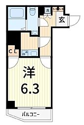 レオーネ金町 1Kの間取図画像