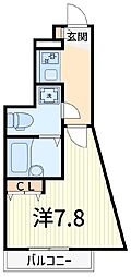 Reberty亀有 1Kの間取図画像