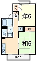 カーサカルム 2Kの間取図画像