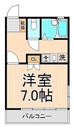 Aベルハイツ 1Kの間取図画像