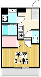 アンジュパレ 1Kの間取図画像