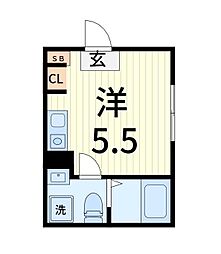 Epicer柴又 3階ワンルームの間取り
