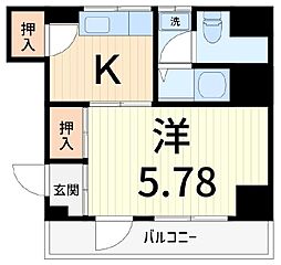 大場ビル 1Kの間取図画像