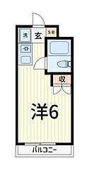 スカイコート青戸 ワンルームの間取図画像