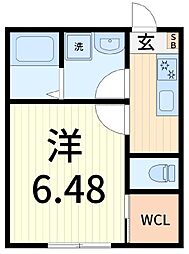 カーサ柴又 203 2階1Kの間取り