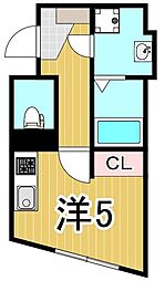 BRIO亀有 502 5階ワンルームの間取り