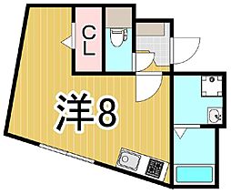 BRIO亀有 2階ワンルームの間取り