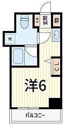リビオセゾン亀有 6階ワンルームの間取り