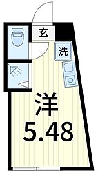 Cube kanamachi V 2階ワンルームの間取り