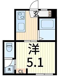 Relation青砥 1階1Kの間取り