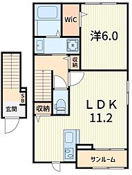 ハイムS 1階1LDKの間取り