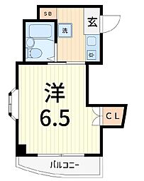 フラットリット 1Kの間取図画像