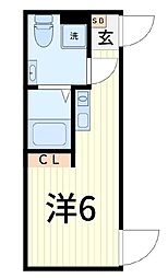 アスフォート青戸 ワンルームの間取図画像