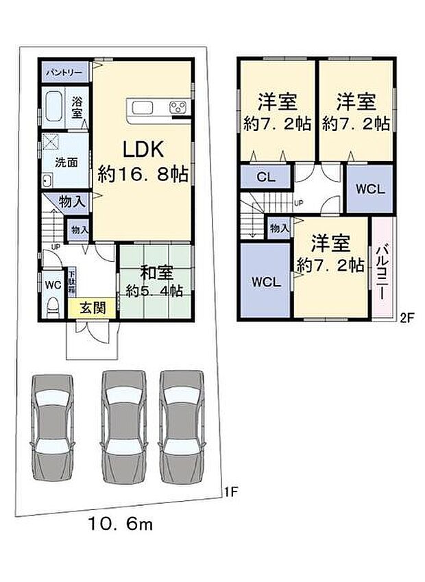 園部町内林町(4LDK)の間取り