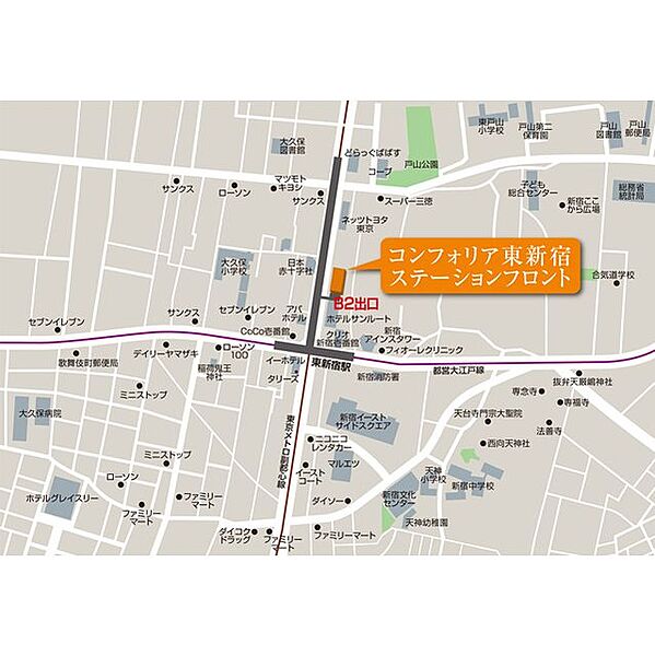 東京都新宿区新宿7丁目(賃貸マンション2LDK・9階・47.16㎡)の写真 その3