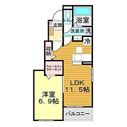 平井アパート（028463701） 1階1LDKの間取り