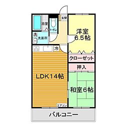 サンシャトレ葵 2LDKの間取図画像