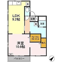エーガーデン 1LDKの間取図画像