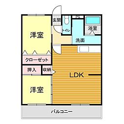 パークマンション西京 2LDKの間取図画像
