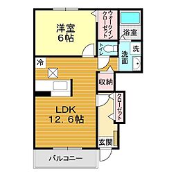 アルカディノーチェ2 1LDKの間取図画像