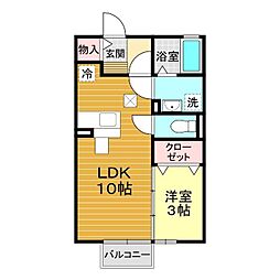 コンソラーレ矢原 1LDKの間取図画像