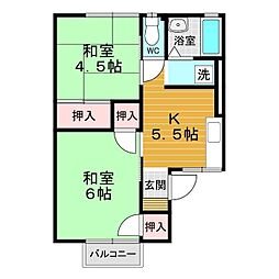 スワンF 2Kの間取図画像
