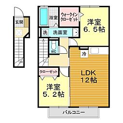 グランドソレーユ 2LDKの間取図画像