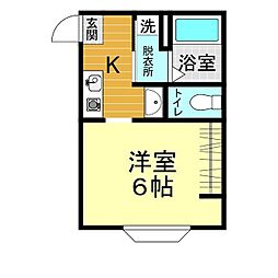 山口平田第一ビル 1Kの間取図画像