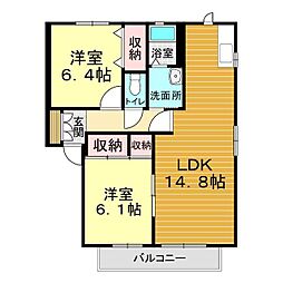 Y'sアパートメント 2LDKの間取図画像