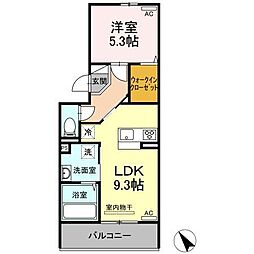 メゾン黄金町 1LDKの間取図画像