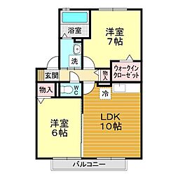 アイングルック 2LDKの間取図画像