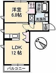 グラティチュード 1LDKの間取図画像