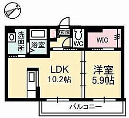 シャーメゾンゼン 1LDKの間取図画像