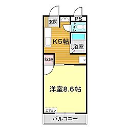 グリーンアベニュー土原No.2 1Kの間取図画像