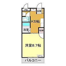 ヌーベル・モードyoshida 1Kの間取図画像