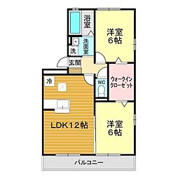 プロシードKA 2LDKの間取図画像