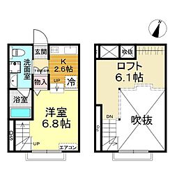 ヴィラフォンティーヌ山口 1Kの間取図画像
