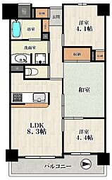 ライオンズマンション府中是政 3DKの間取り