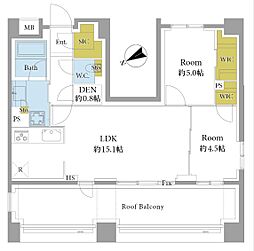 リビオレゾン渋谷笹塚 2LDKの間取図画像