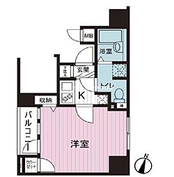 サンテミリオン神田東 8階1Kの間取り