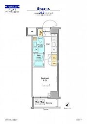 プラウドフラット根津谷中 5階1Kの間取り