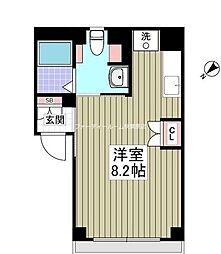 Kairos銀座EAST 3階ワンルームの間取り
