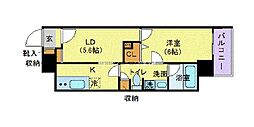 カスタリア蔵前 4階1LDKの間取り