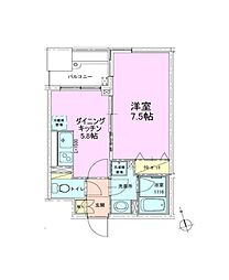 銀座レジデンス壱番館 5階1DKの間取り
