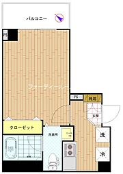アリーチェ文京根津 5階1Kの間取り
