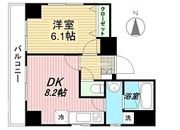 レジーナ浅草橋 7階1DKの間取り