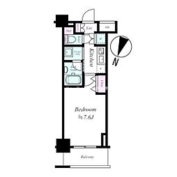 AXAS　XEBEC秋葉原 2階1Kの間取り