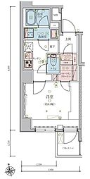 リヴシティ飯田橋 2階1Kの間取り