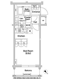 コンフォリア浅草橋 ワンルームの間取図画像